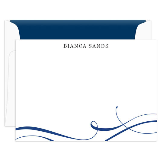 Elegant Flourish Flat Note Cards